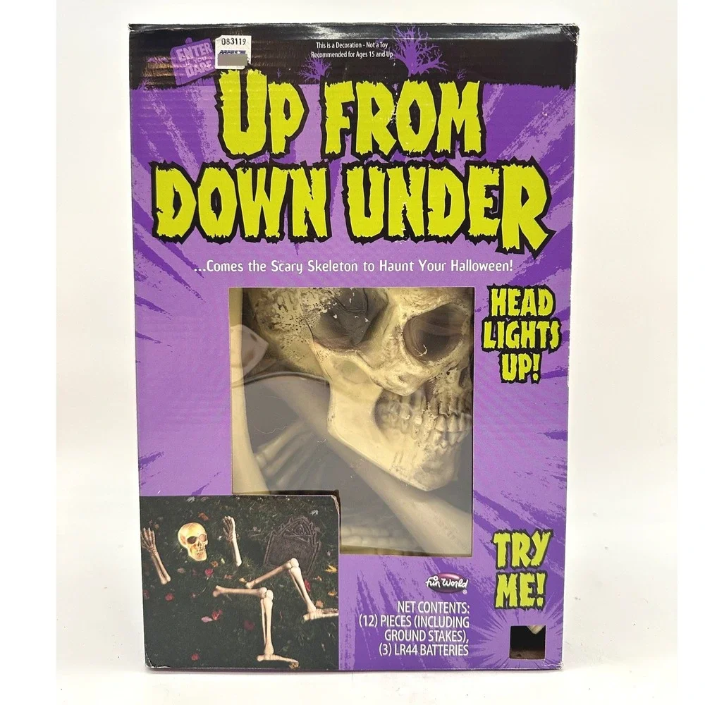 Fun World Halloween Skeleton Groundbreaker Up From Down Under Light Up Eyes 12pc